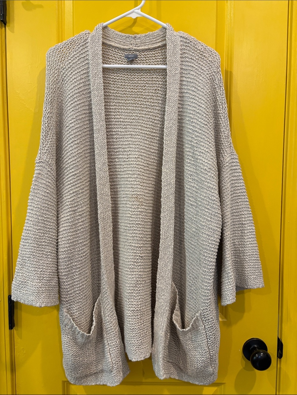 Aerie Cozy Open-Front Women's Cardigan Sweater - Cream L/XL